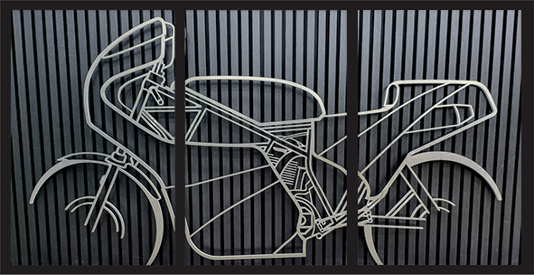 Custom laser-cut of a motorcycle designed by Di Candilo Steel City.