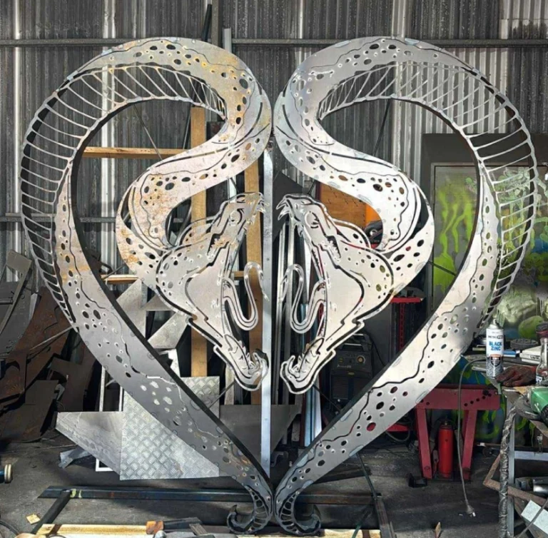 Snake Sculpture corten steel laser cutting 3mm